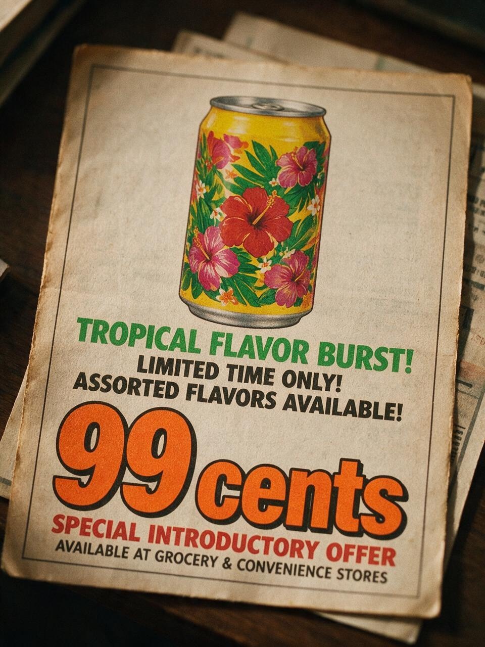 Beverage launch advertisement, 1992